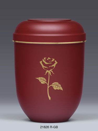 Urne, Naturstoff weinrot Rose, GB