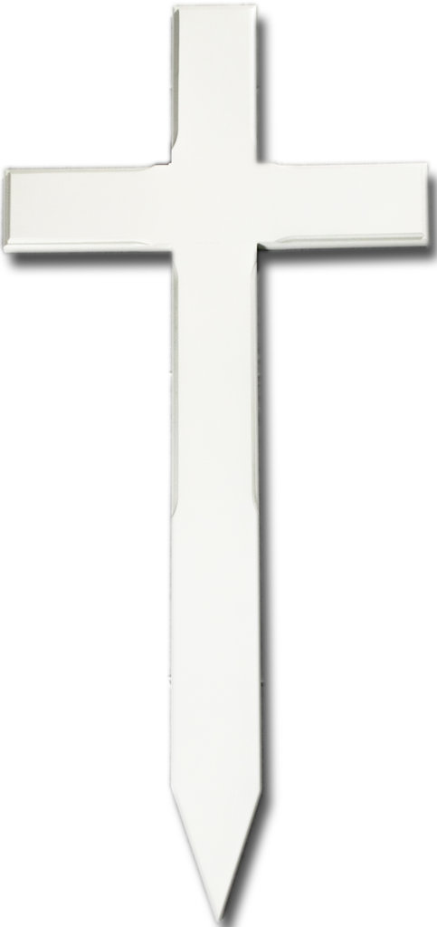 Kindergrabkreuz Eiche, 85x40x8cm weiß lackiert