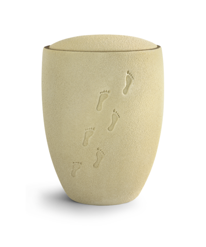 Keramik, Edition Florentina Ceramica, Oberfläche Sand, "Spuren im Sand" vertieft